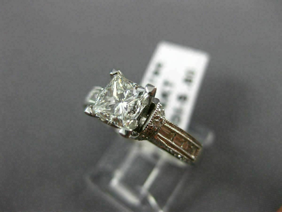 1.71ct Princess Diamond Milgrain Engagement Ring — GIA Certified, 14k White Gold