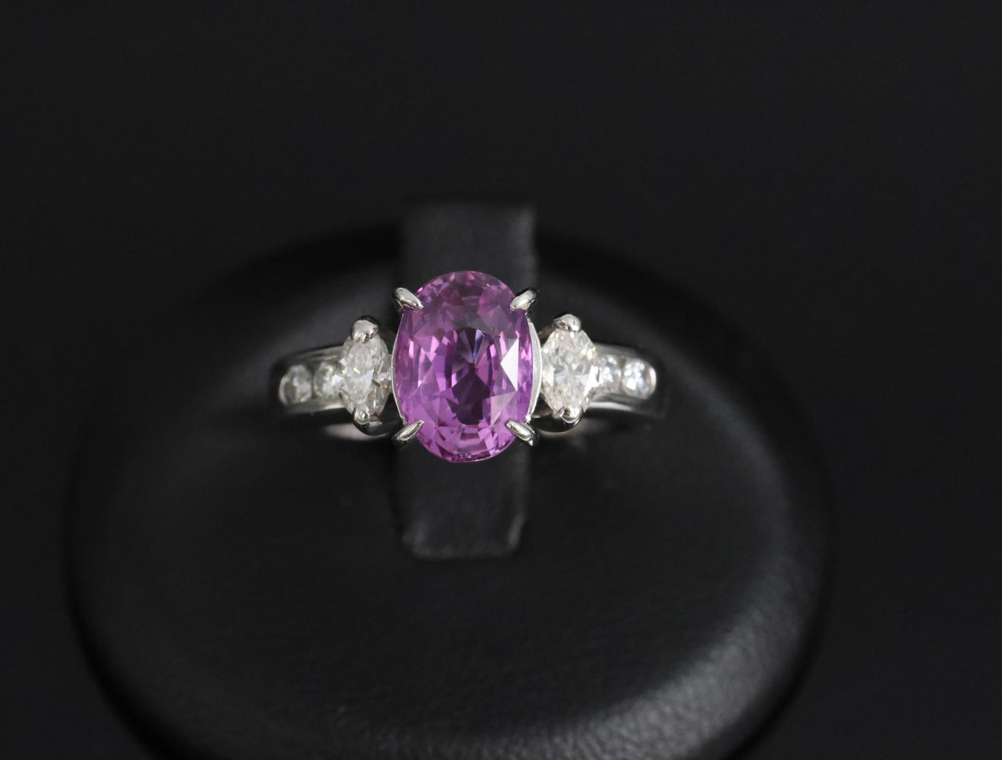 2.91ct Oval Pink Sapphire & Diamond Ring — GIA Certified, Platinum
