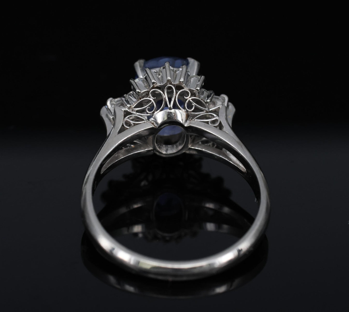 2.72ct Cushion Cut Ceylon Sapphire & 0.55ct Diamond Ring — GIA Certified, Platinum