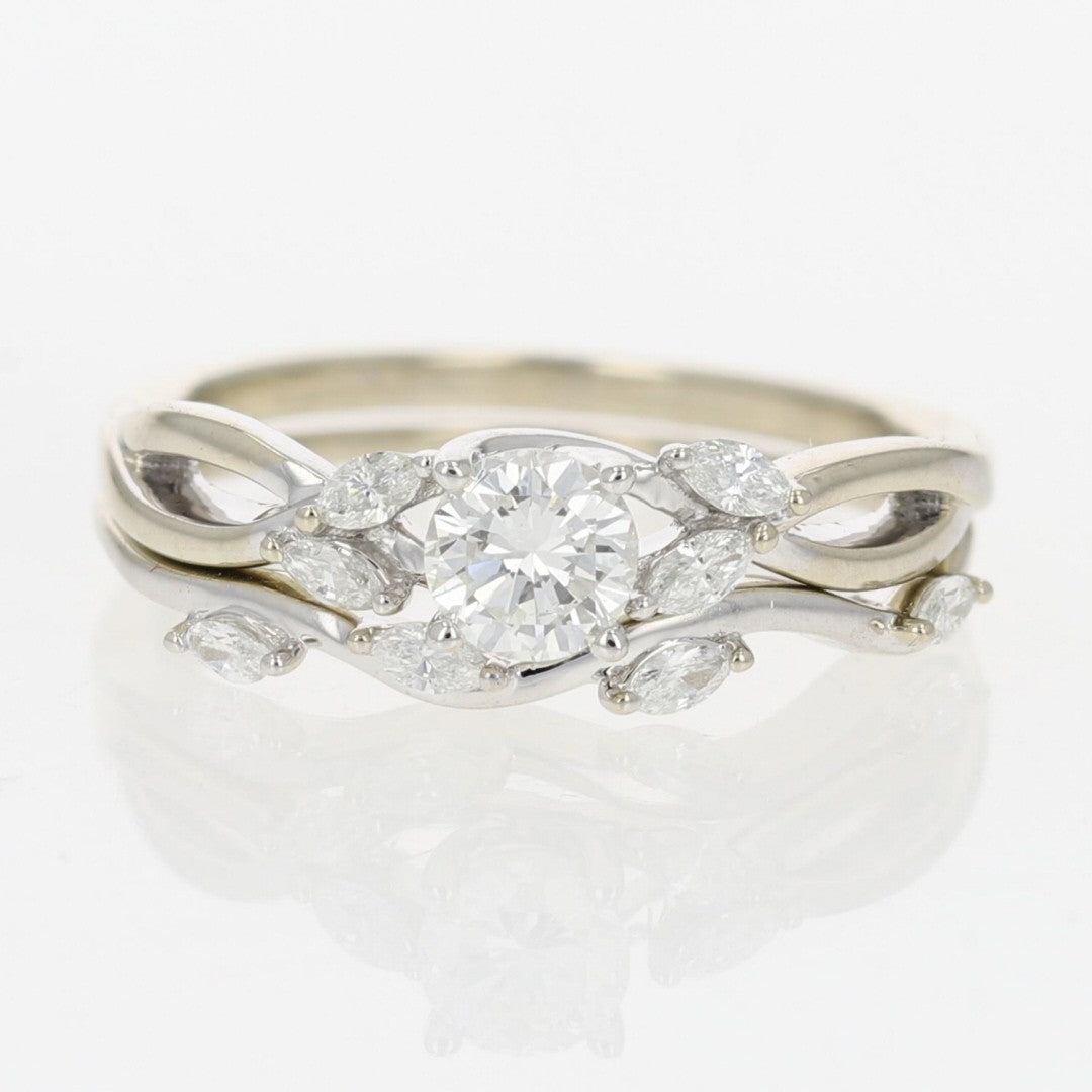 0.59ct Round Brilliant Halo Engagement Ring — GIA Certified, 18K White Gold