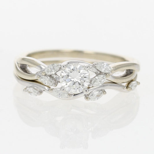 0.59ct Round Brilliant Halo Engagement Ring — GIA Certified, 18K White Gold
