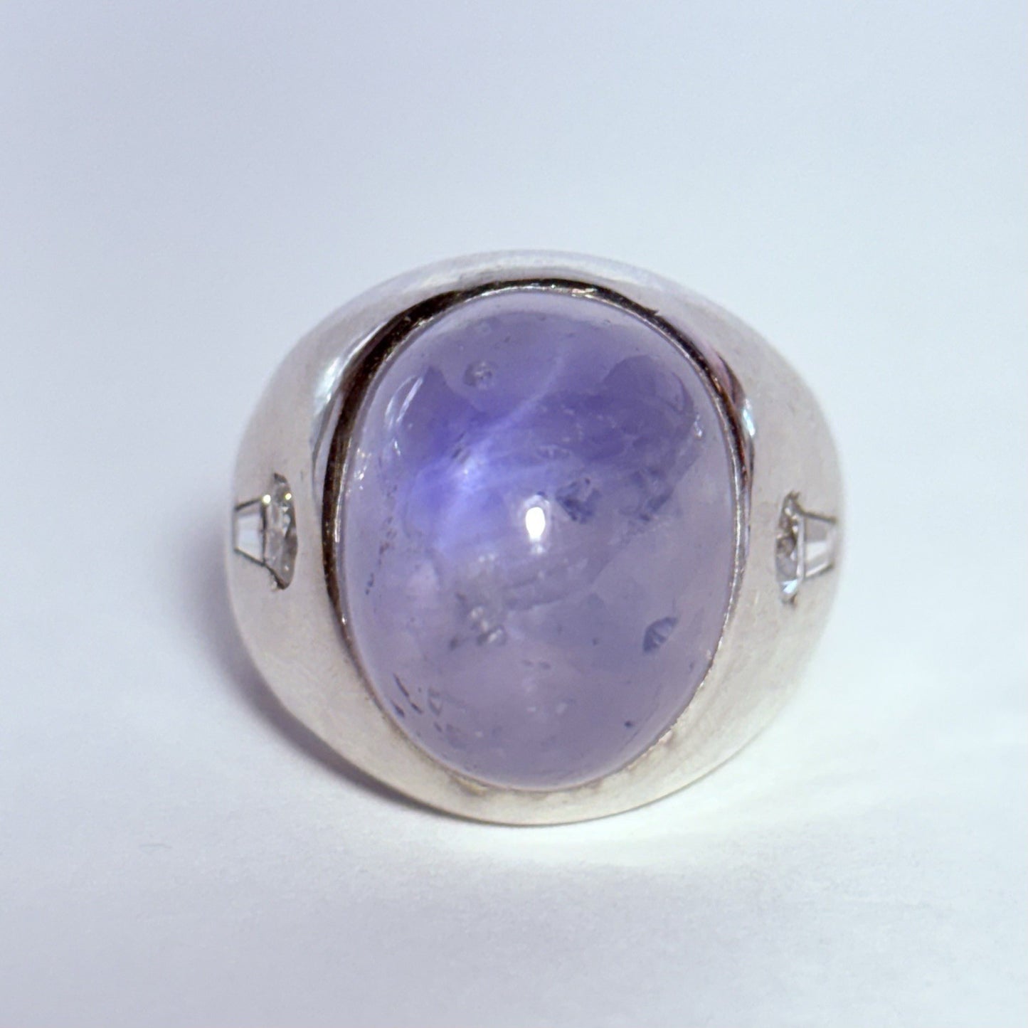 27.35ct Star Sapphire Diamond Ring — GIA Certified, 14k Gold