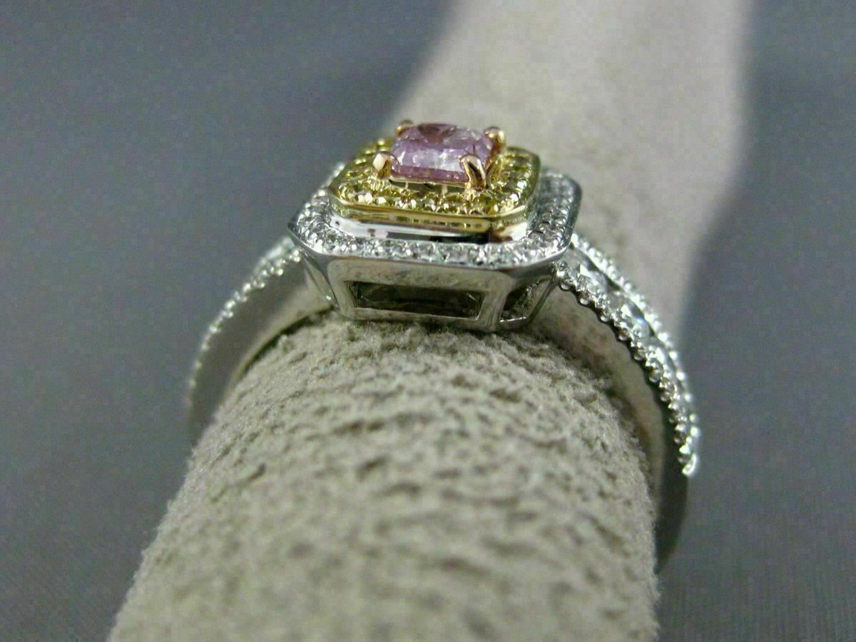 0.93ct Cushion Diamond Halo Engagement Ring — GIA Certified, 18k Two-Tone Gold