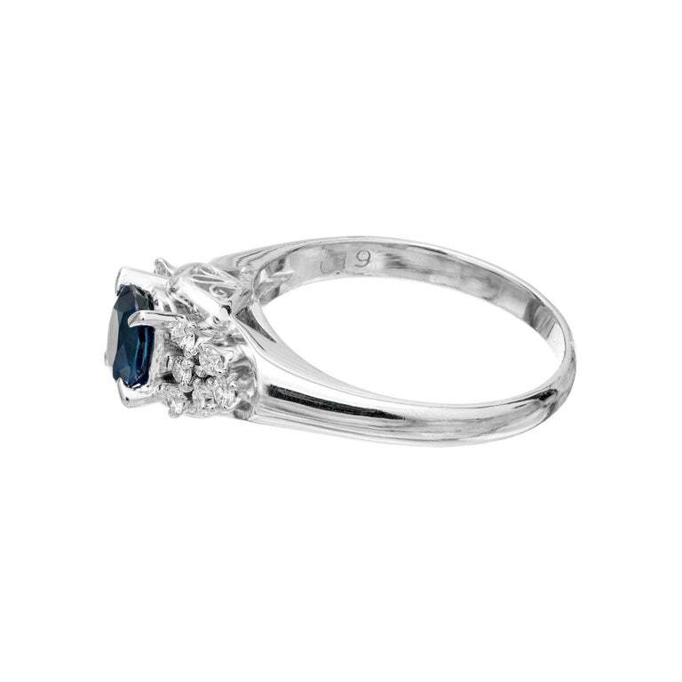 0.79ct Pear Diamond Halo Engagement Ring — GIA Certified, 18k Tri-Color Gold