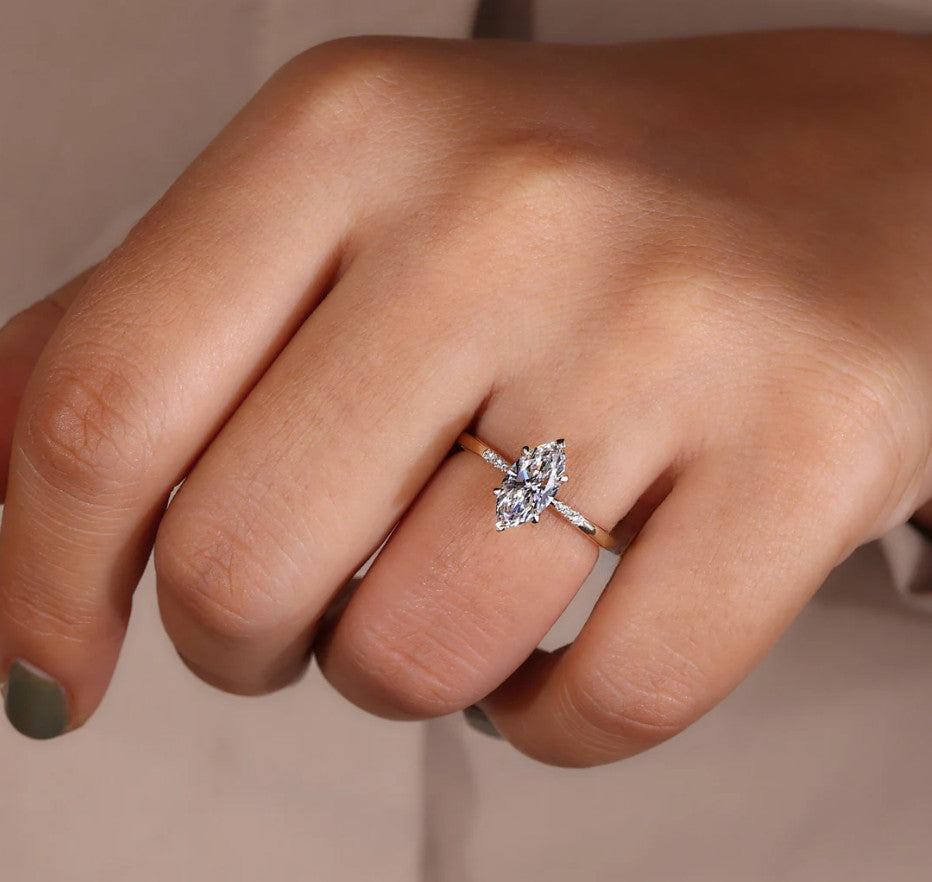 1.30ct Marquise Diamond Solitaire Ring — GIA Certified, 14k White Gold