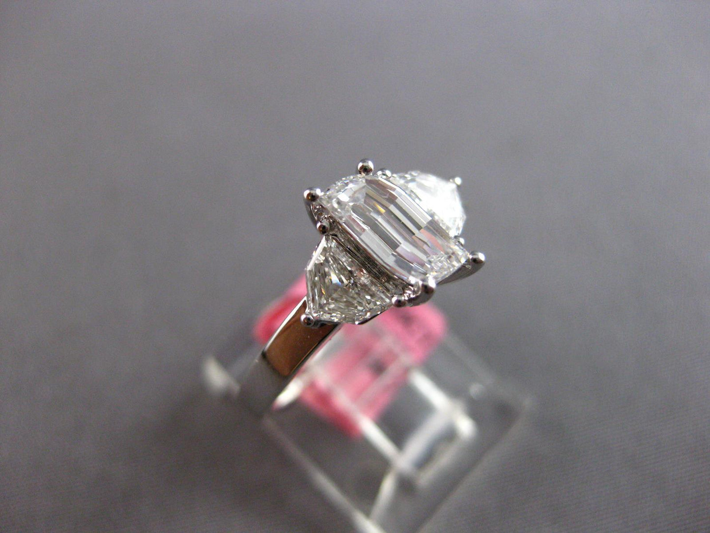 1.19ct Flame & Trapezoid Diamond Three Stone Ring — GIA Certified, 18k White Gold