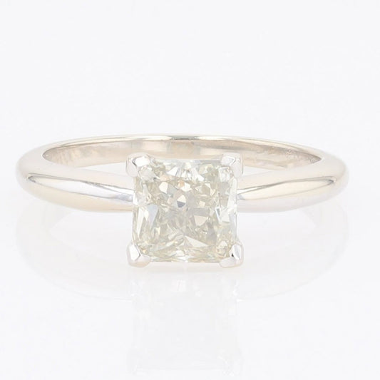0.70ct Princess Cut Diamond Halo Engagement Ring — GIA Certified, 14k White Gold