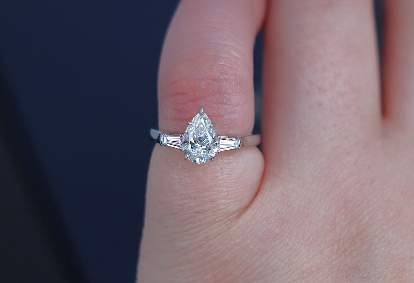 1.29ct Pear Brilliant Diamond Solitaire Ring — GIA Certified, Platinum
