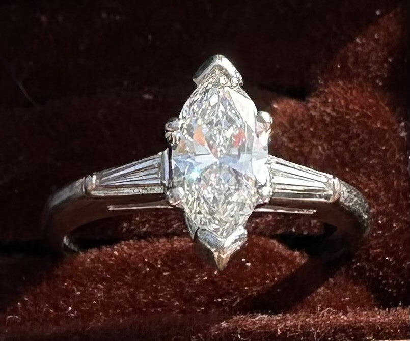 0.84ct Marquise Diamond 3-Stone Ring — GIA Certified, Platinum