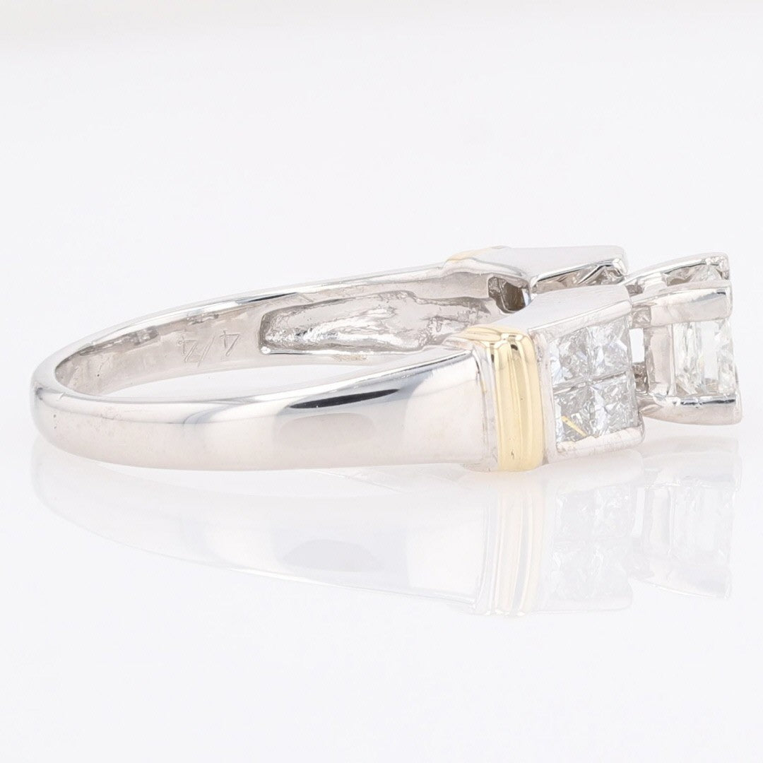 1.64ct Princess Cut Diamond Engagement Ring — GIA Certified, 14k Multi-Tone Gold