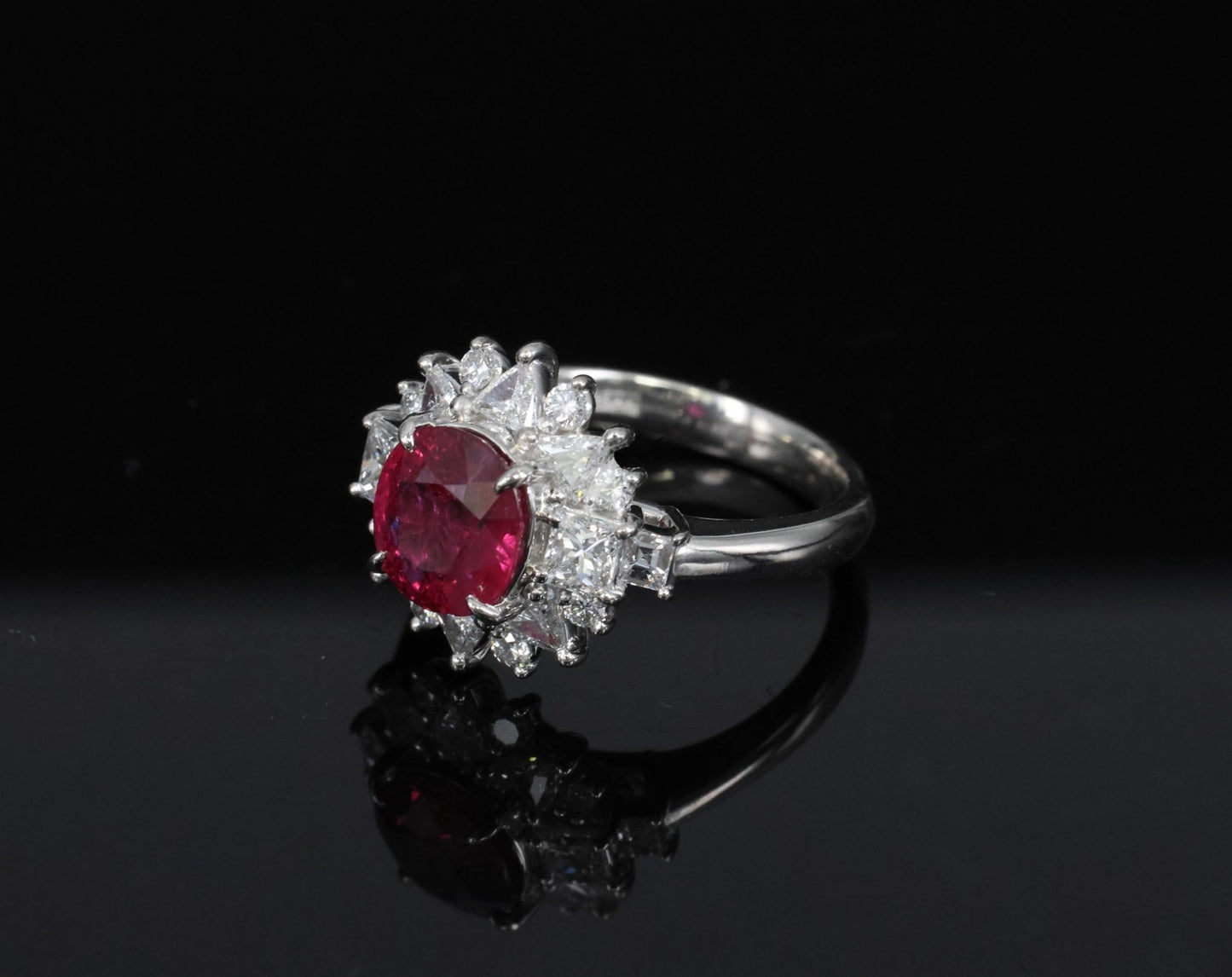 2.36ct Cushion Ruby & 1.02ct Diamond Ring — GIA Certified, Platinum