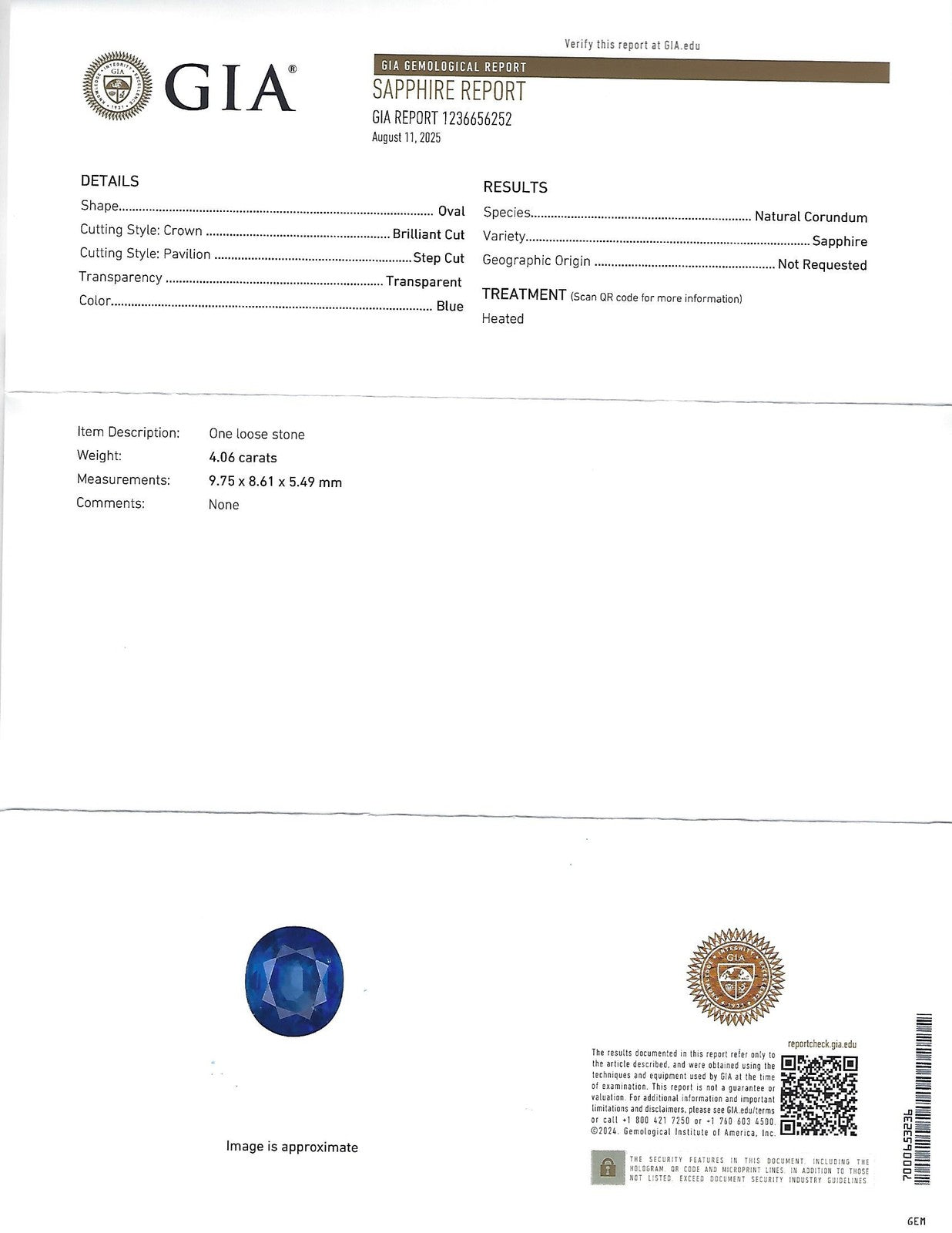 4.06ct Oval Diamond Sapphire Halo Ring — GIA Certified, 14k White Gold