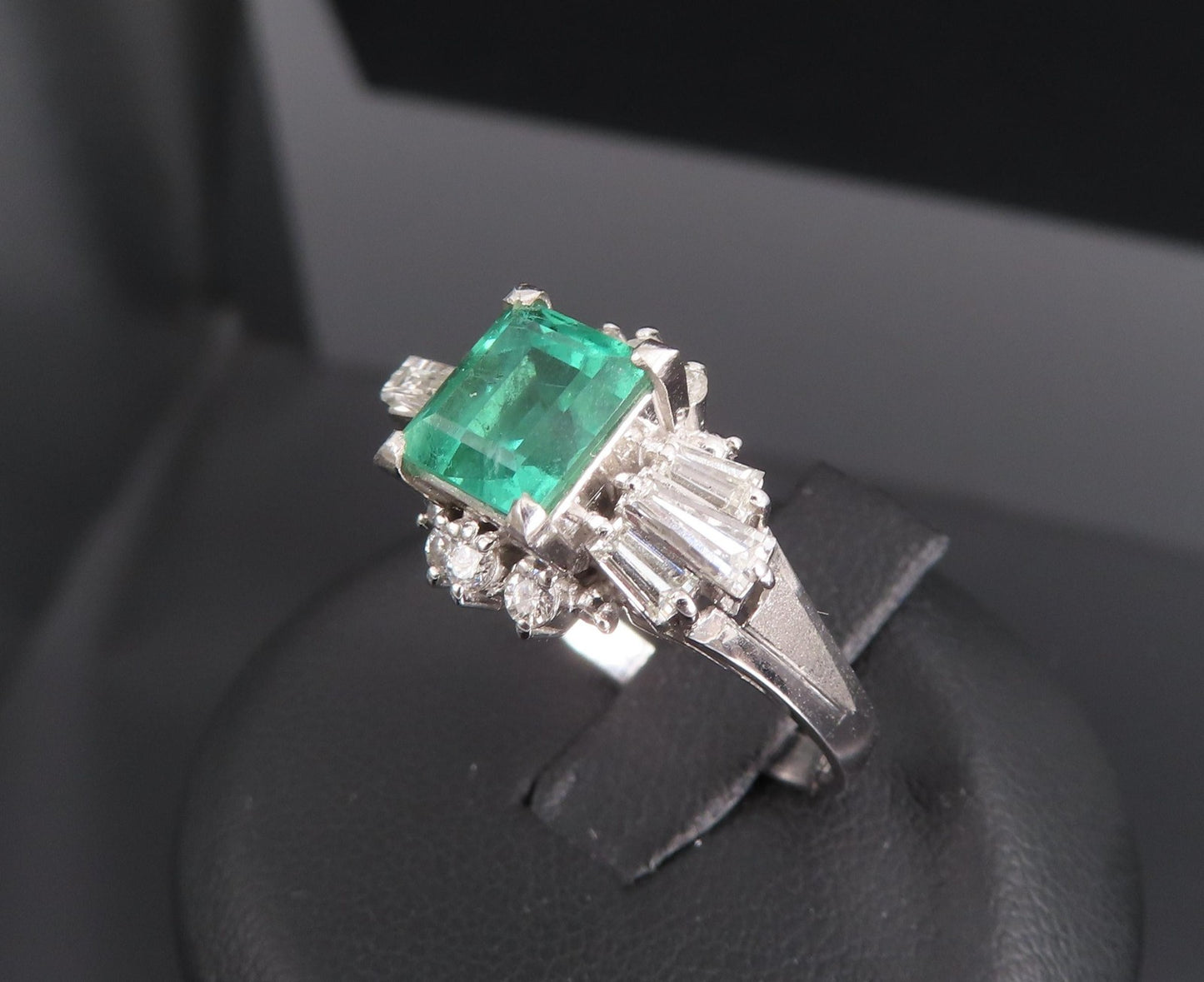1.48ct Emerald Cut Natural Emerald Diamond Ring — GIA Certified, Platinum