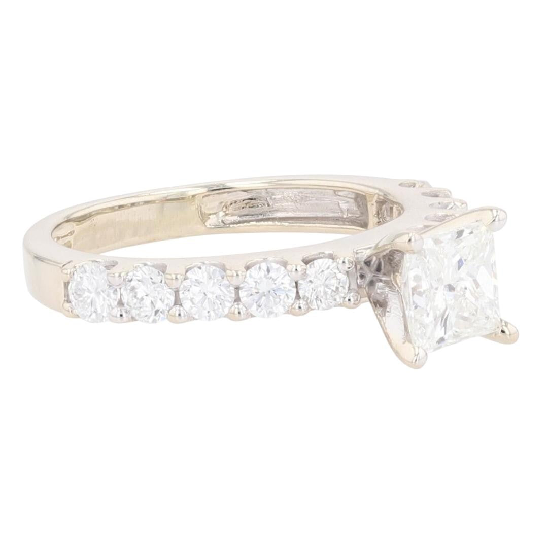 1.7ct Princess Cut Diamond Wedding Set — GIA Certified, 14k White Gold