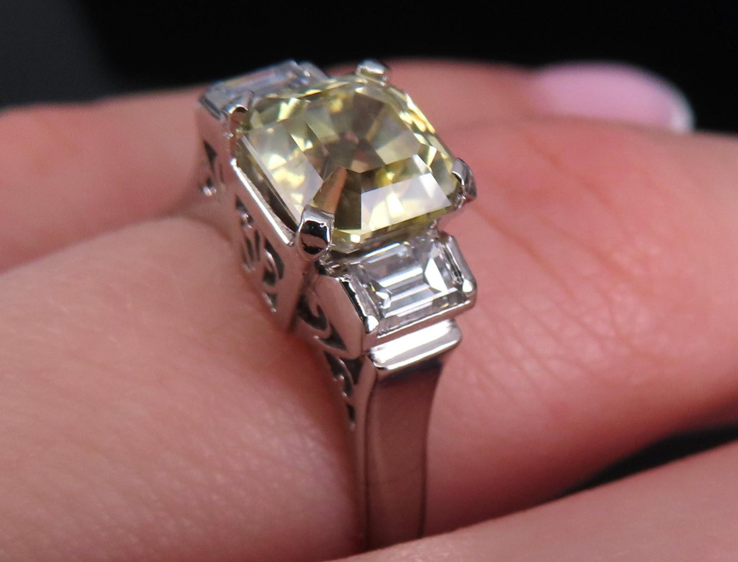 1.87ct Yellow Sapphire & 0.45ct Diamond Ring — GIA Certified, Platinum