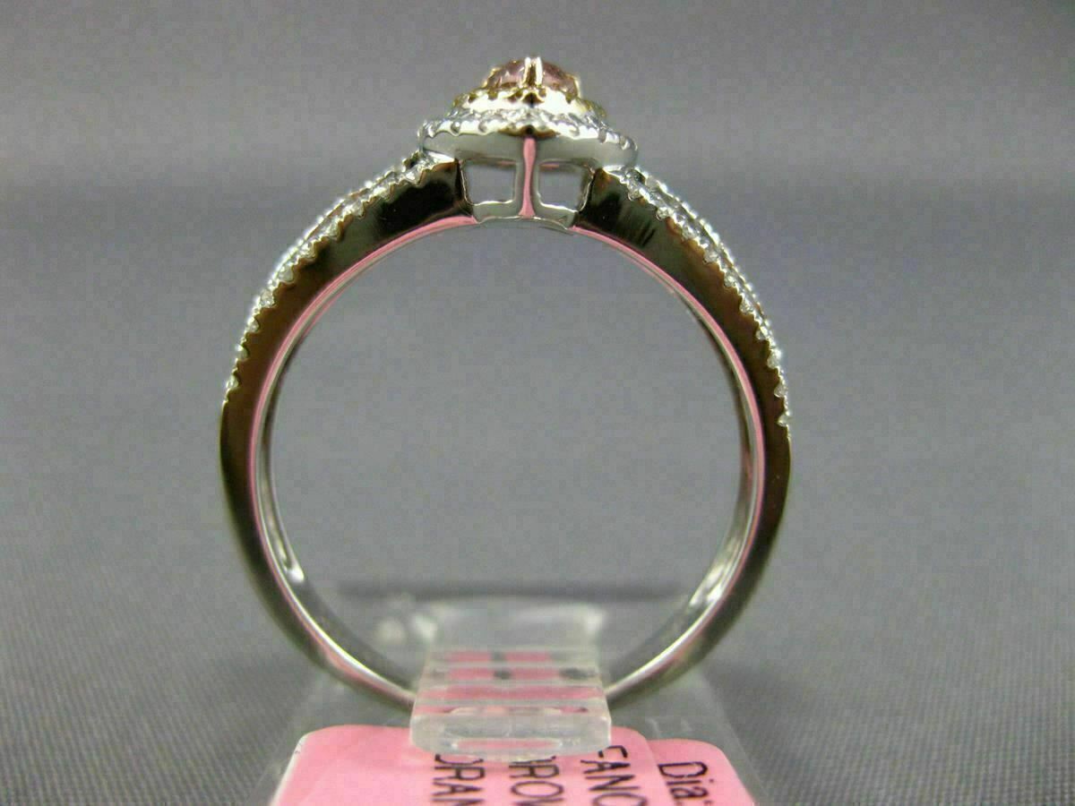 0.59ct Pear Diamond Fancy Multi-Stone Halo Ring — GIA Certified, 18k Tri-Color Gold