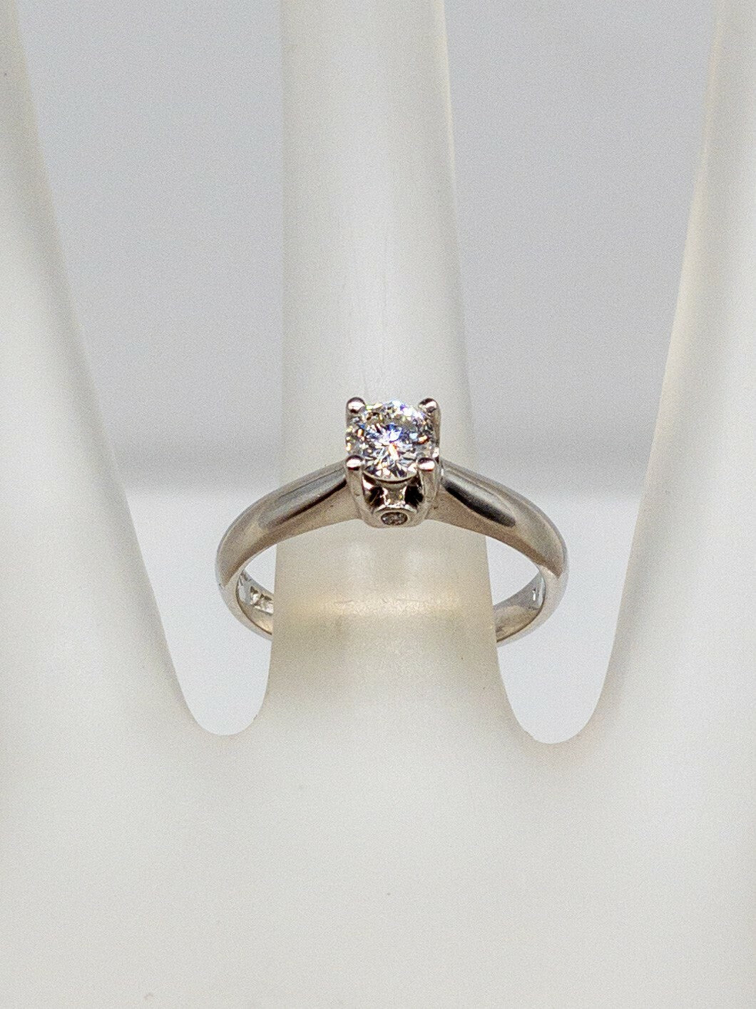 0.50ct Round Brilliant Diamond Cartier Ring — GIA Certified, 18k White Gold