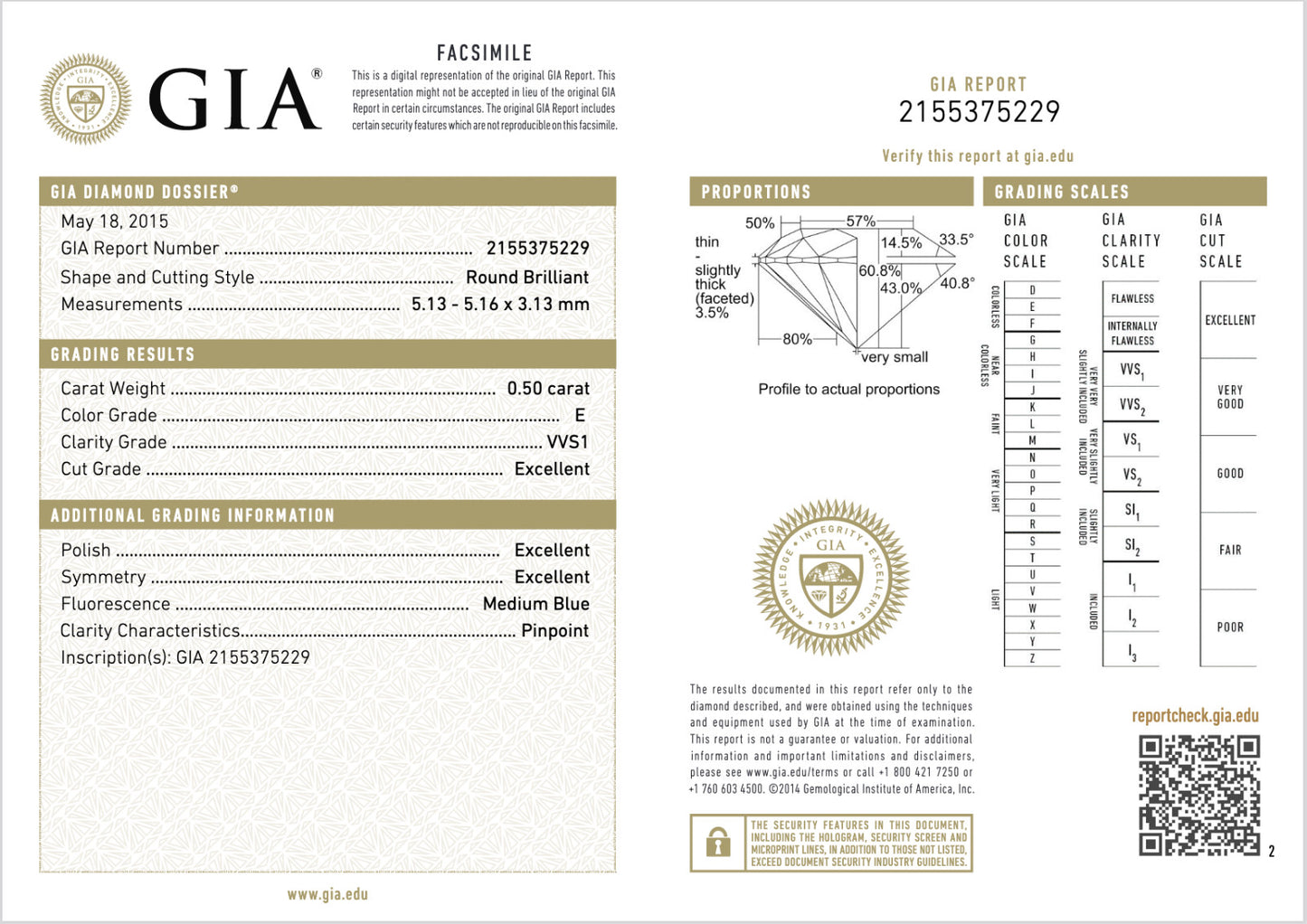0.69ct Round Brilliant Diamond Solitaire Ring — GIA Certified, 950 Platinum