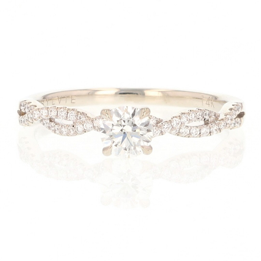 0.71ct Round Brilliant Champagne Diamond Vintage Ring — GIA Certified, Platinum