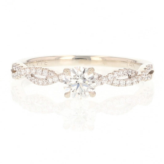 0.71ct Round Brilliant Champagne Diamond Vintage Ring — GIA Certified, Platinum