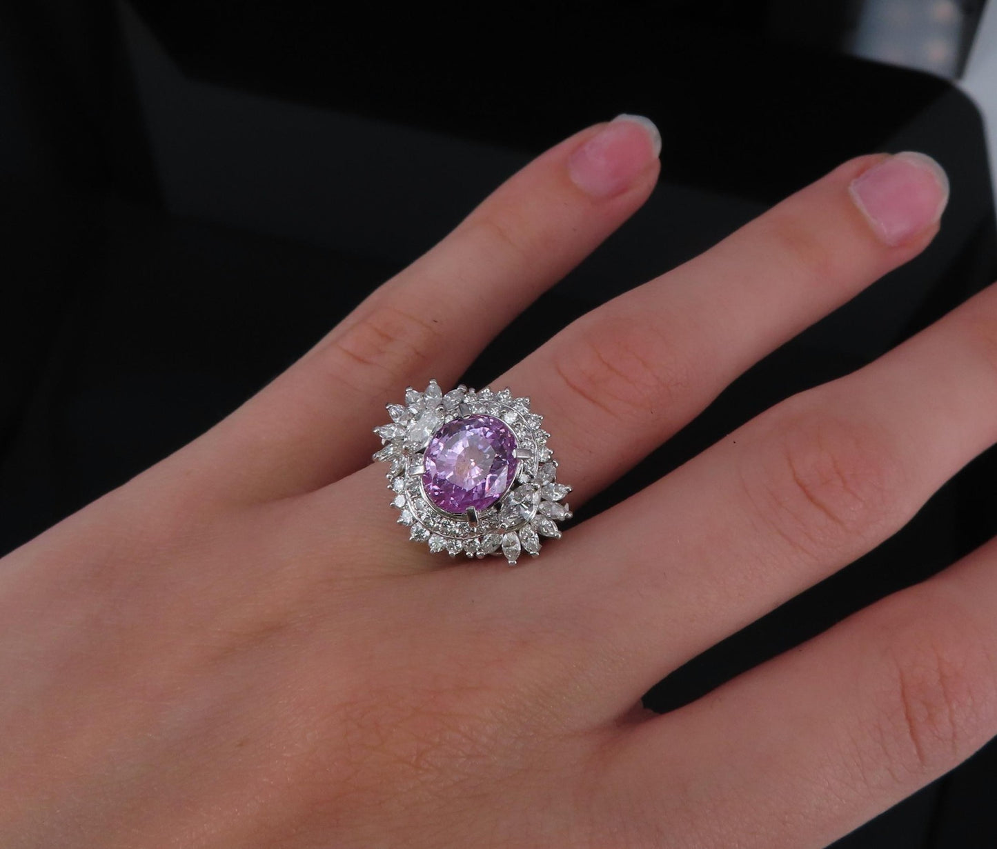 5.26ct Oval Sapphire & 1.43ct Diamond Cocktail Ring — GIA Certified, Platinum