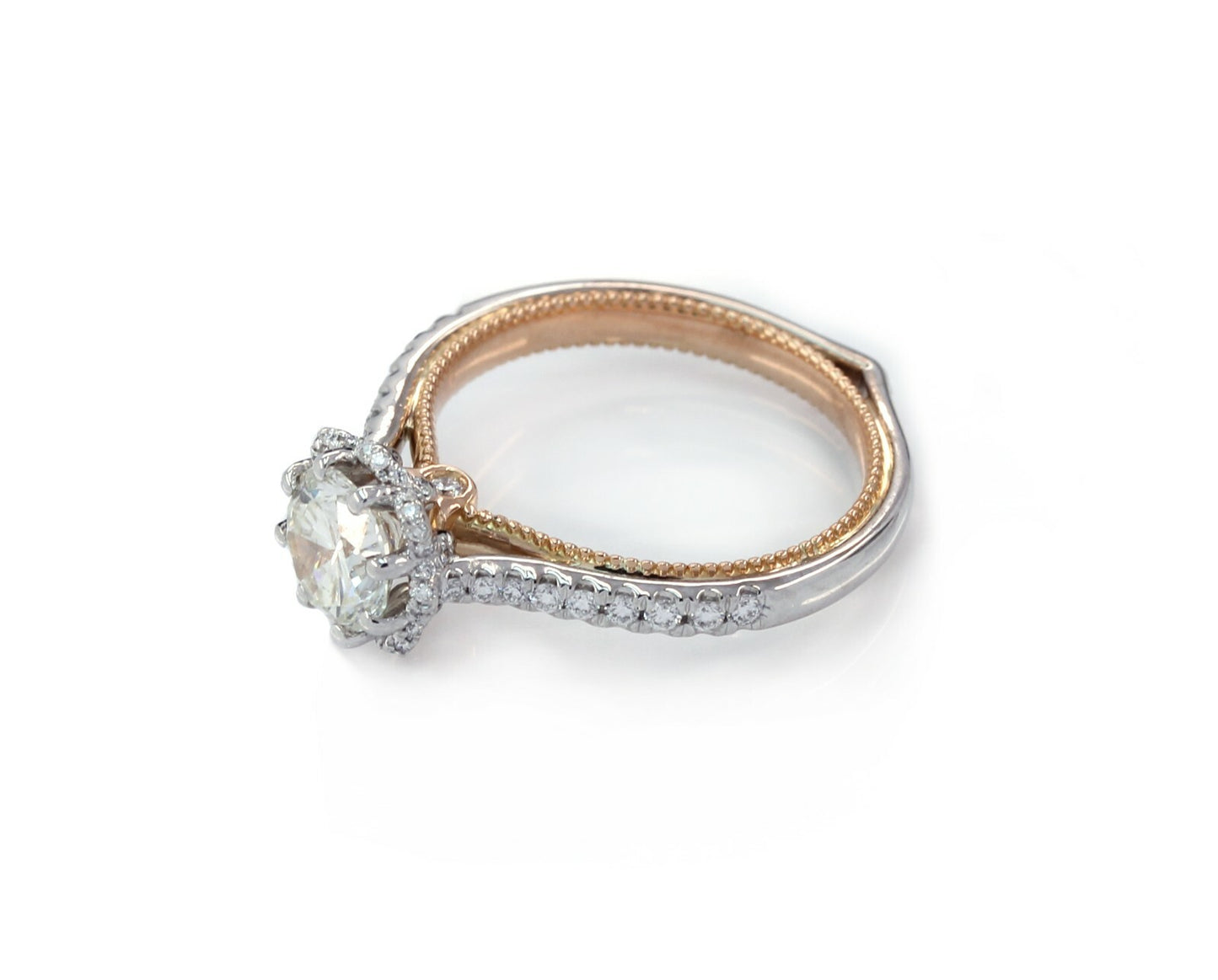 1.43ct Round Brilliant Diamond Engagement Ring — GIA Certified, 18K Rose & White Gold