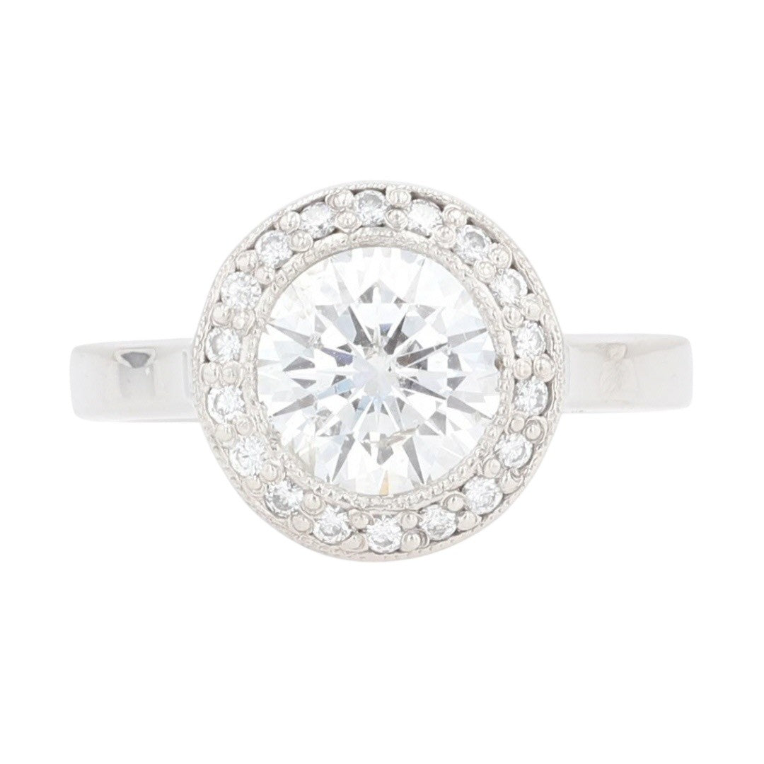 2.62ct Round Brilliant Diamond Halo Engagement Ring — GIA Certified, Platinum