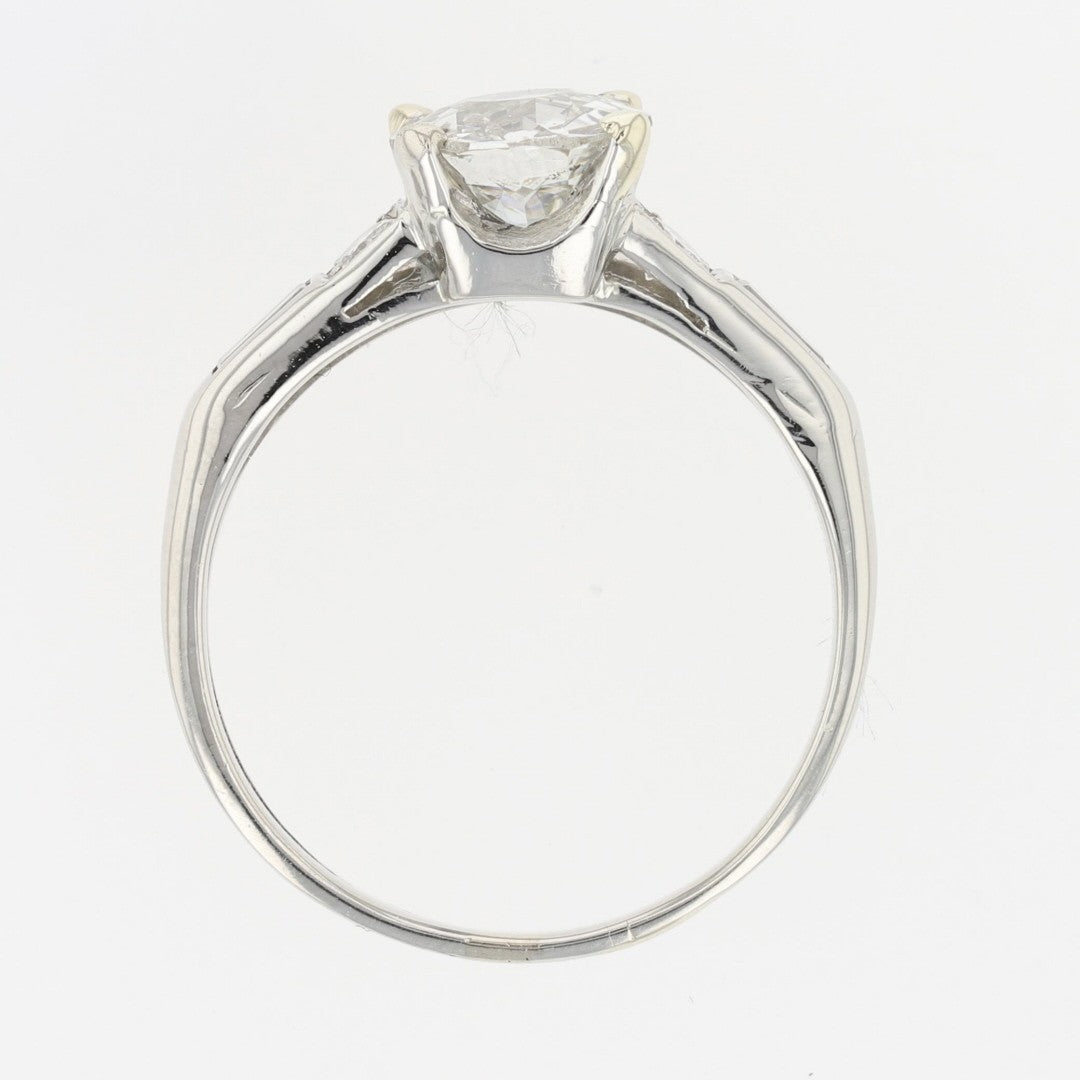1.34ct Round Brilliant Diamond Halo Engagement Ring — GIA Certified, Platinum
