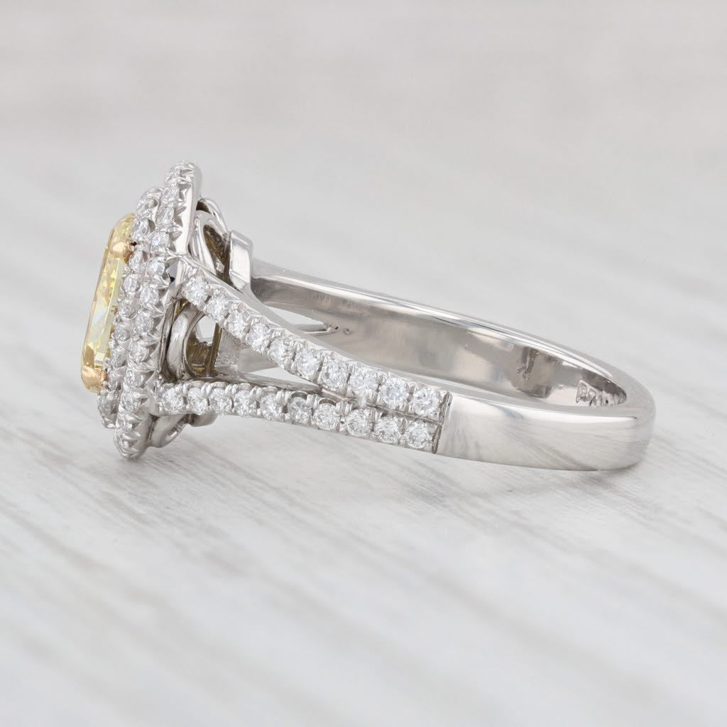 1.01ct Oval Fancy Intense Yellow Diamond Halo Ring — GIA Certified, 950 Platinum