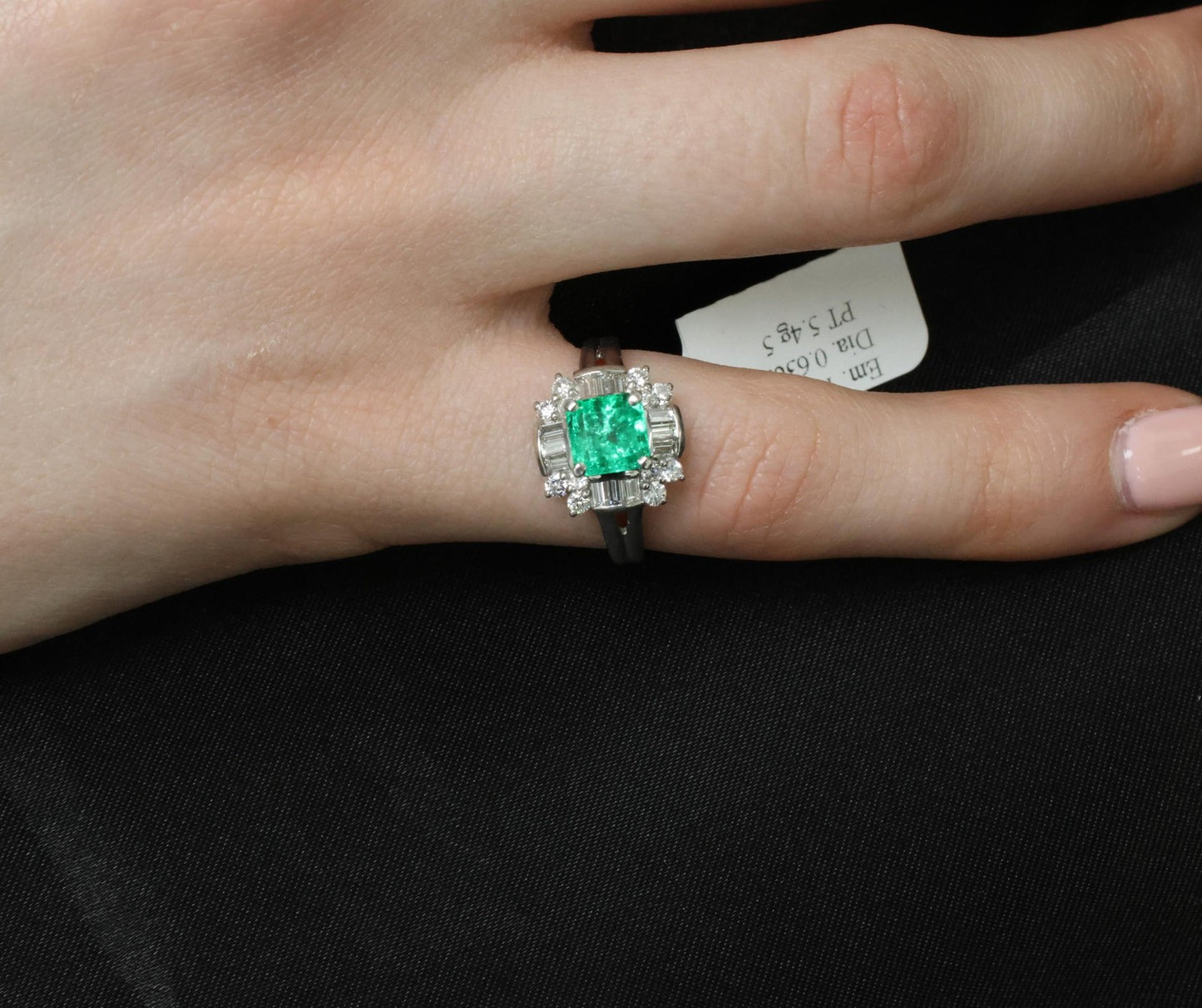 1.22ct Emerald Cut Colombian Emerald & 0.63ct Diamond Ring — GIA Certified, Platinum