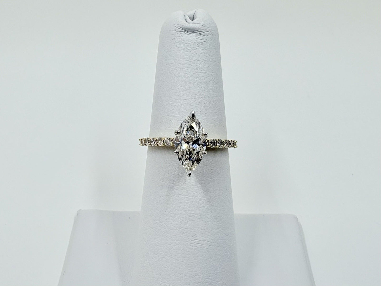 0.90ct Marquise Diamond Engagement Ring — GIA Certified, 14k Two-Tone Gold