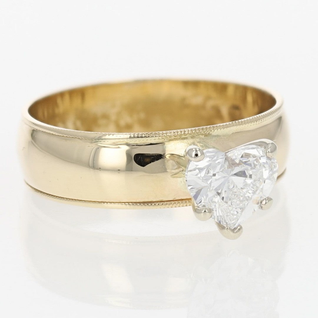 1.17ct Heart Brilliant Diamond Solitaire Ring — GIA Certified, 14k Yellow Gold