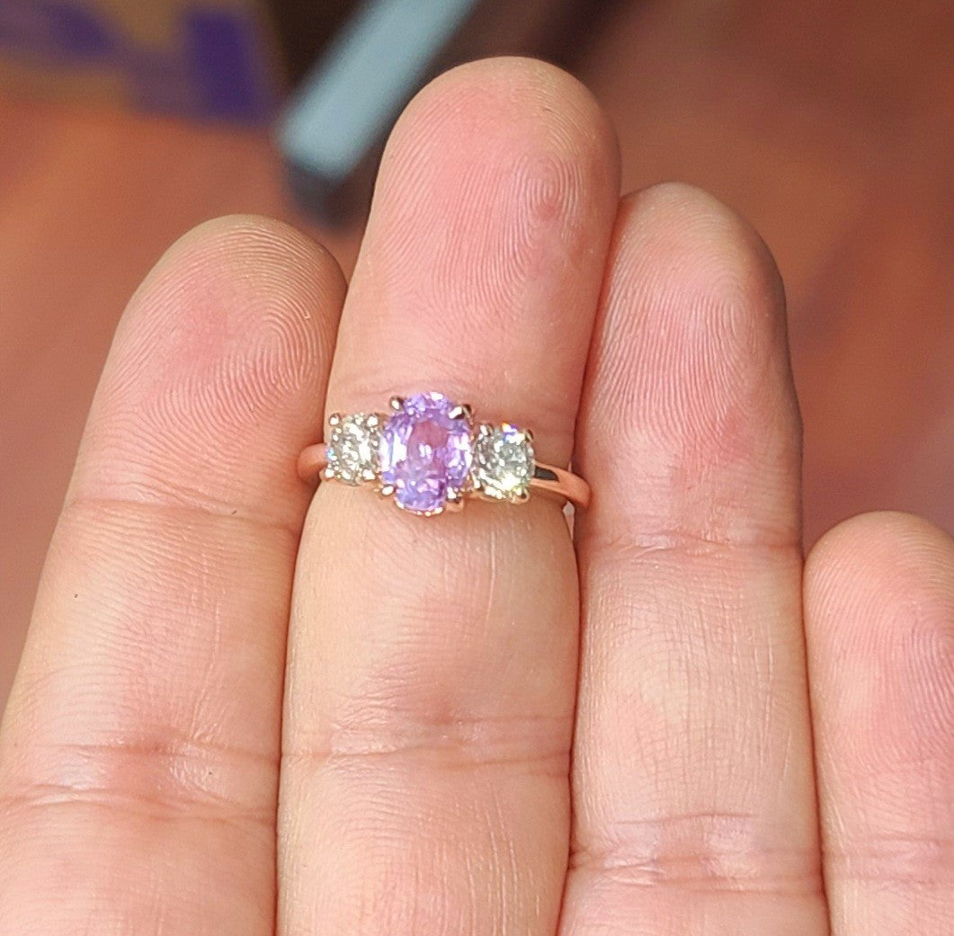 2.02ct Oval Pink Sapphire & 1.00ct Diamond Ring — GIA Certified, Platinum