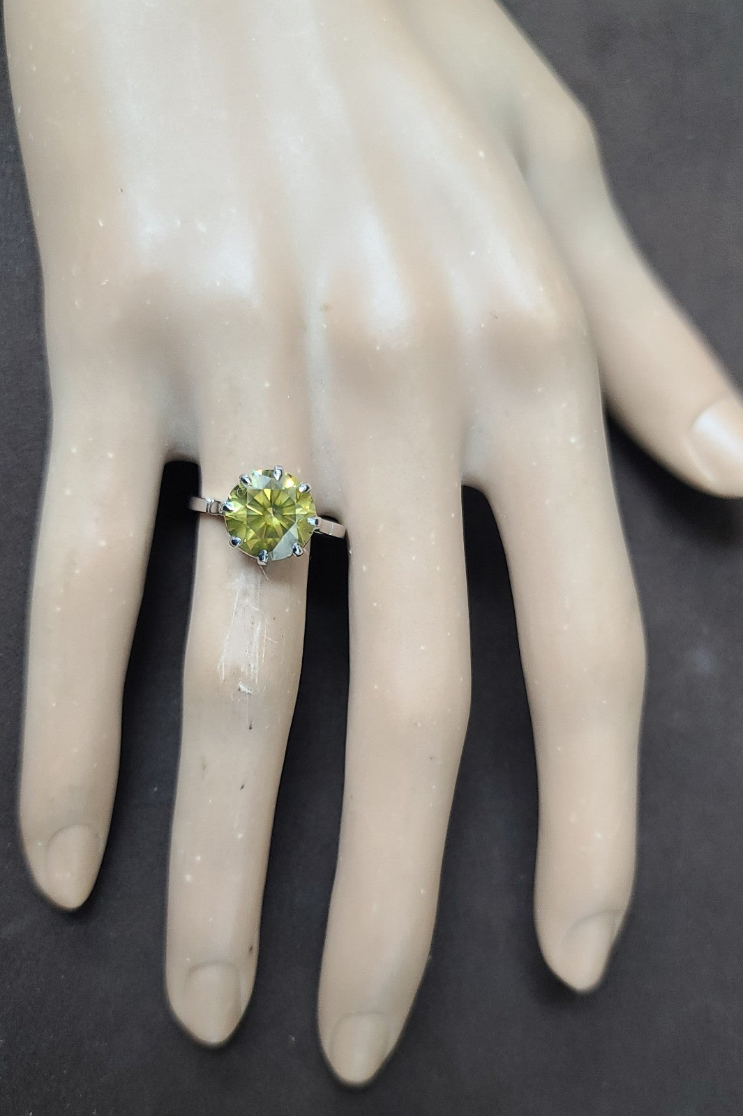 3.95ct Round Brilliant Natural Deep Yellow Diamond Ring — GIA Certified, Platinum