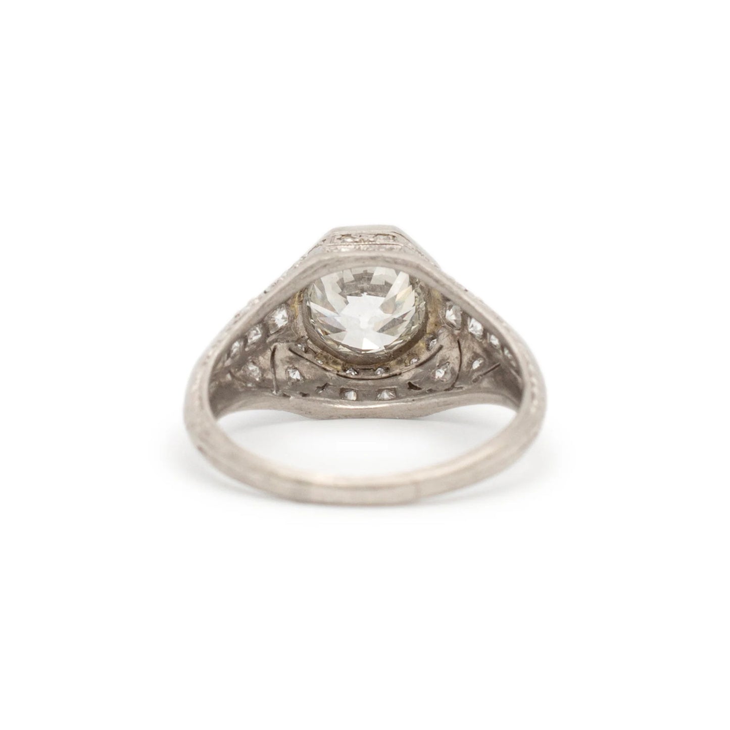 1.71ct Princess Diamond Milgrain Engagement Ring — GIA Certified, 14k White Gold