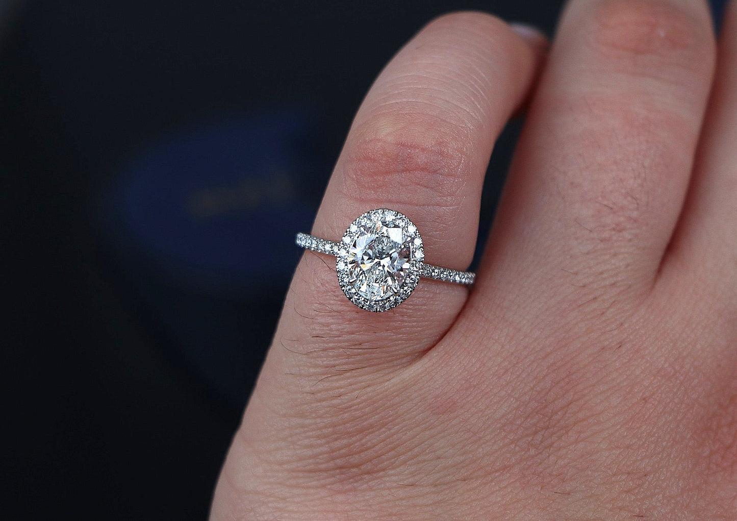 1.51ct Oval Brilliant Diamond Pavé Engagement Ring — GIA Certified, Platinum
