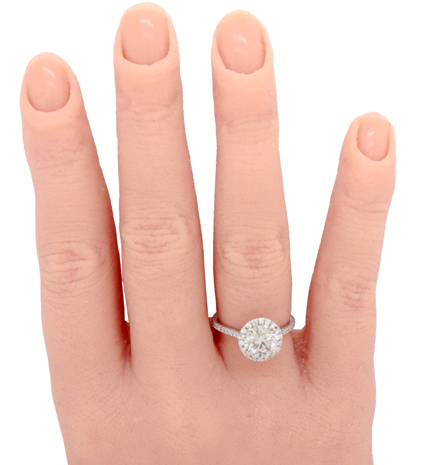 1.81ct Round Brilliant CVD Lab Diamond Halo Ring — GIA Certified, 14k White Gold
