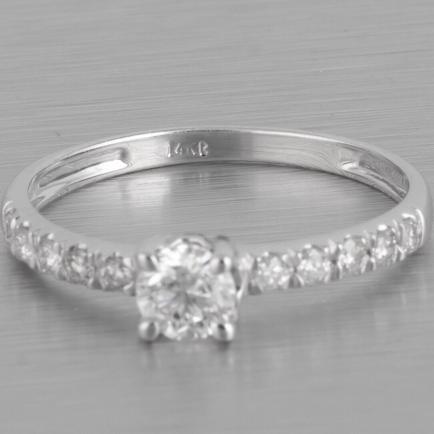 0.31ct Round Brilliant Diamond Solitaire Ring — GIA Certified, 14k White Gold