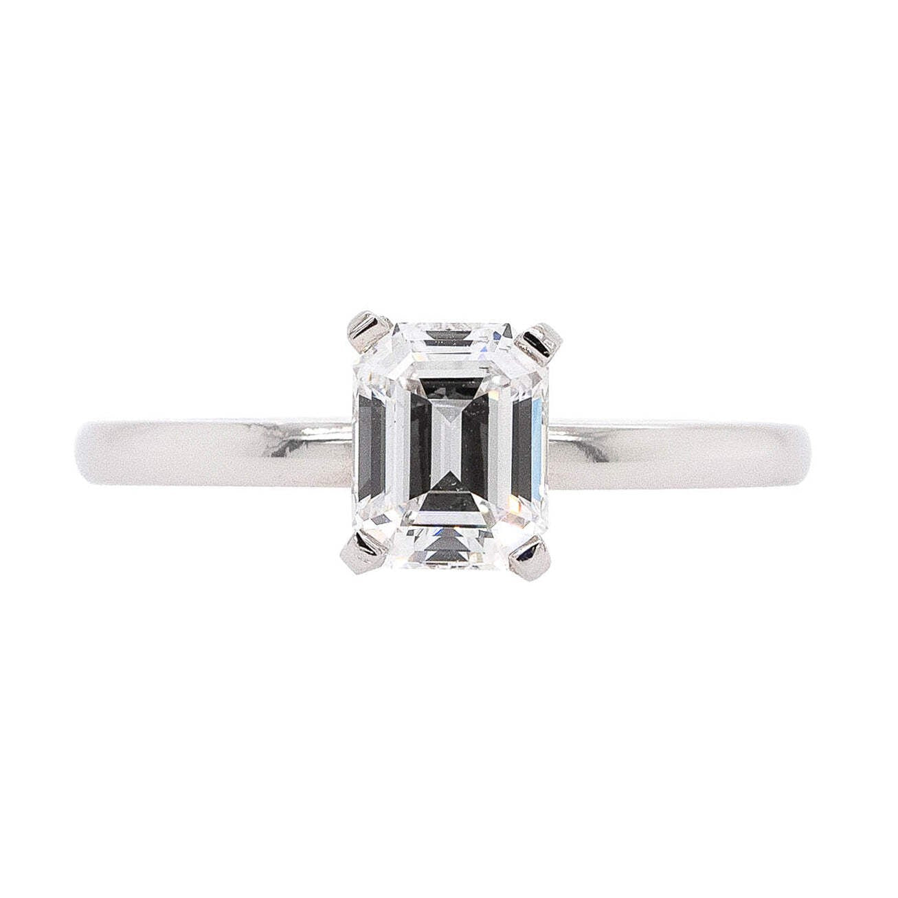 1.12ct Emerald Cut Diamond Engagement Ring — GIA Certified, Platinum