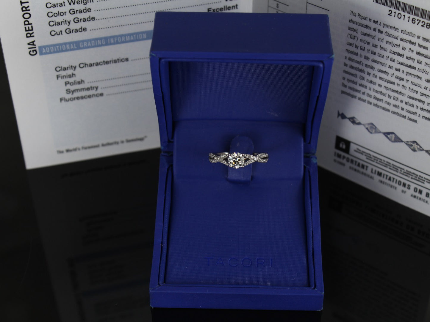 0.50ct Round Brilliant Diamond Twisted Engagement Ring — GIA Certified, 18k White Gold