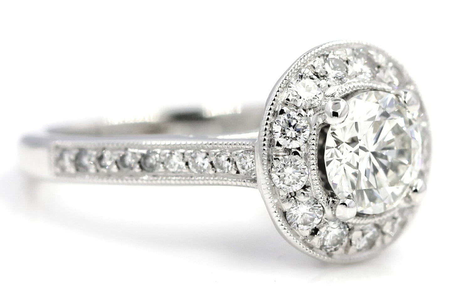 1.02ct Round Brilliant Diamond Engagement Ring — GIA Certified, 14k White Gold