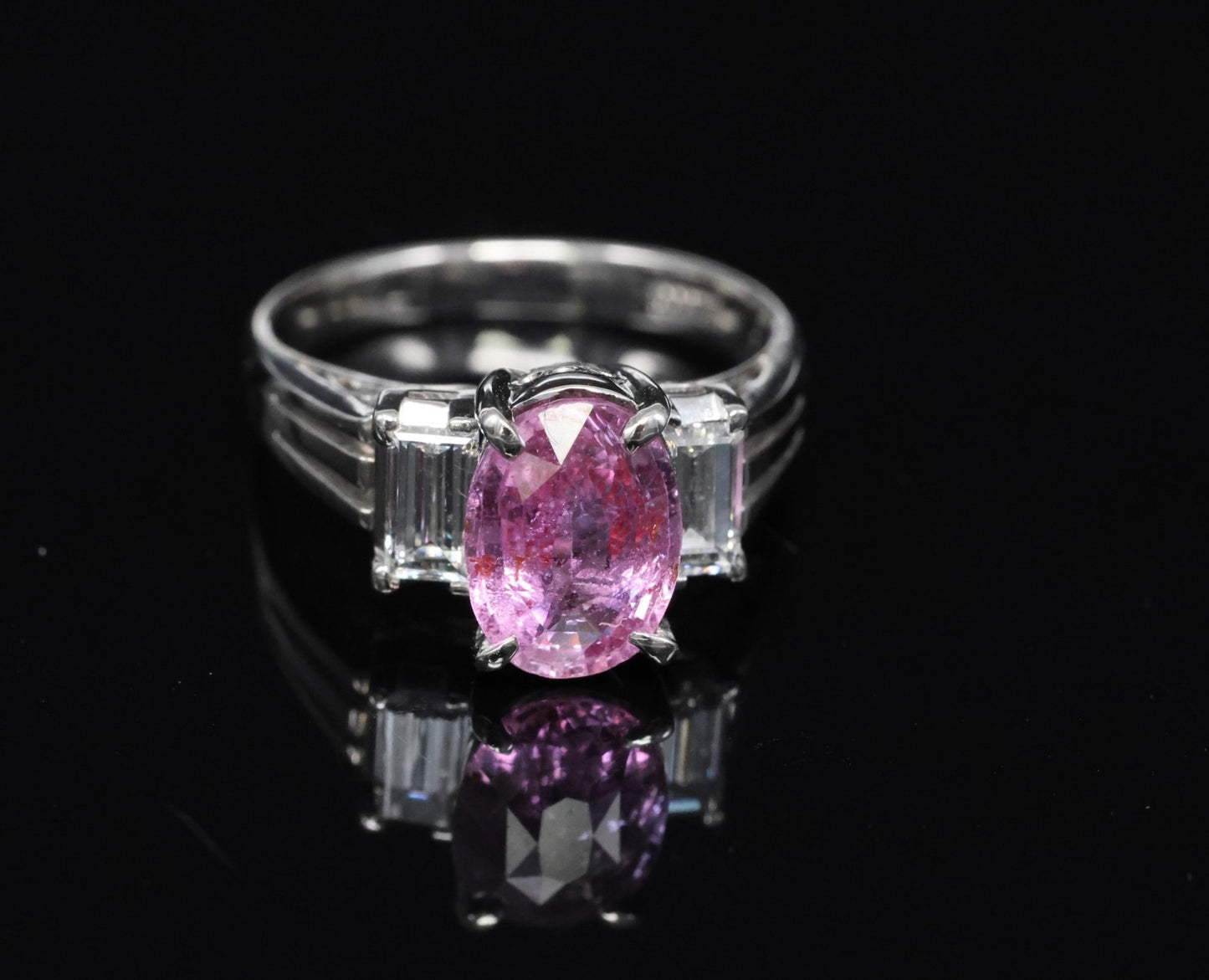 2.10ct Oval Sapphire Diamond Ring — GIA Certified, Platinum