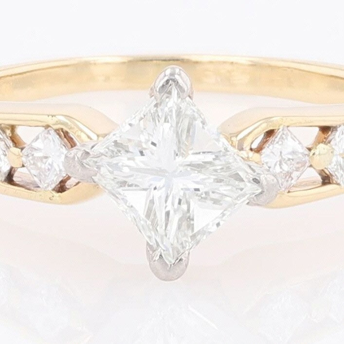 1.32ct Radiant Diamond Solitaire Ring with Accents — GIA Certified, 14k Yellow Gold & Platinum