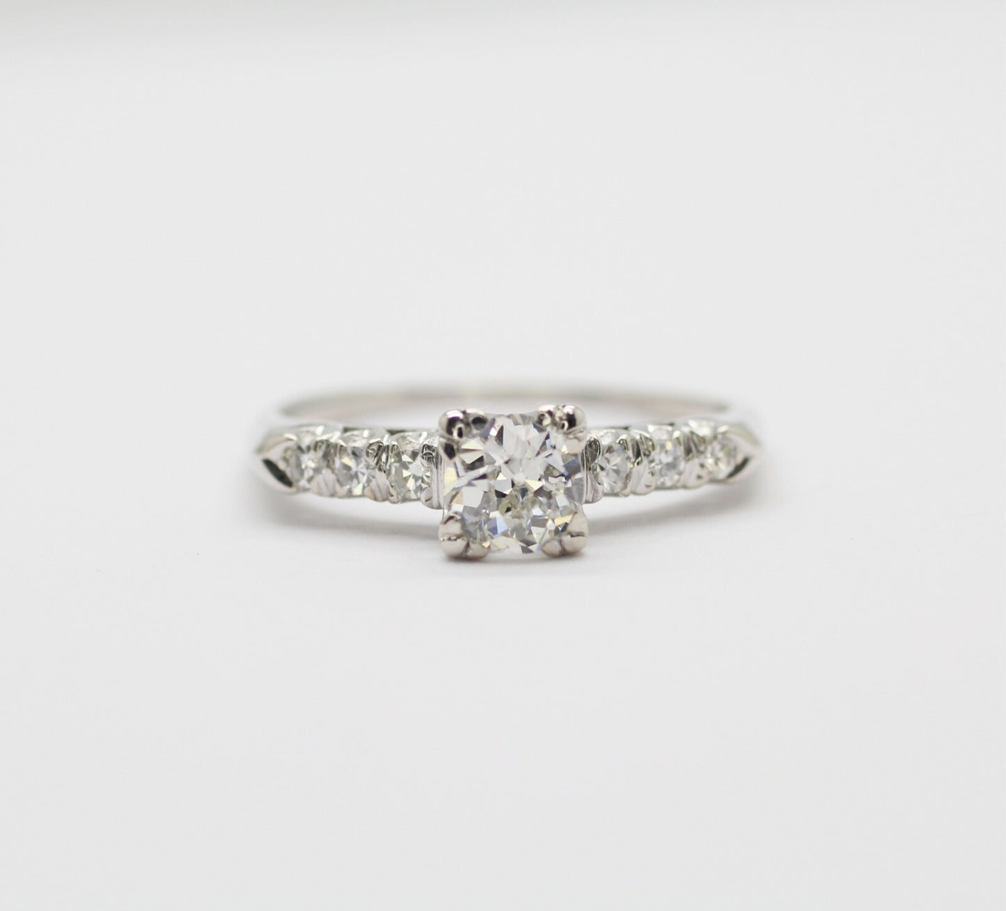 0.82ct Round Brilliant Fancy Dark Gray-Yellowish Green Diamond Art Deco Ring — GIA Certified, Platinum