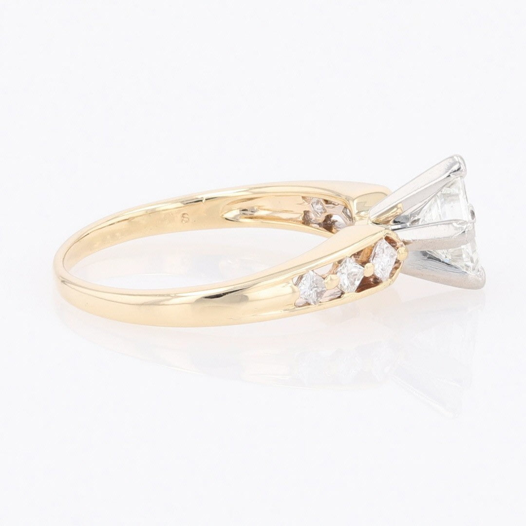 1.32ct Radiant Diamond Solitaire Ring with Accents — GIA Certified, 14k Yellow Gold & Platinum