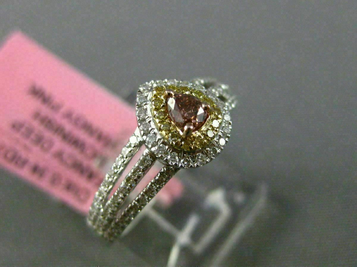 0.59ct Pear Diamond Fancy Multi-Stone Halo Ring — GIA Certified, 18k Tri-Color Gold