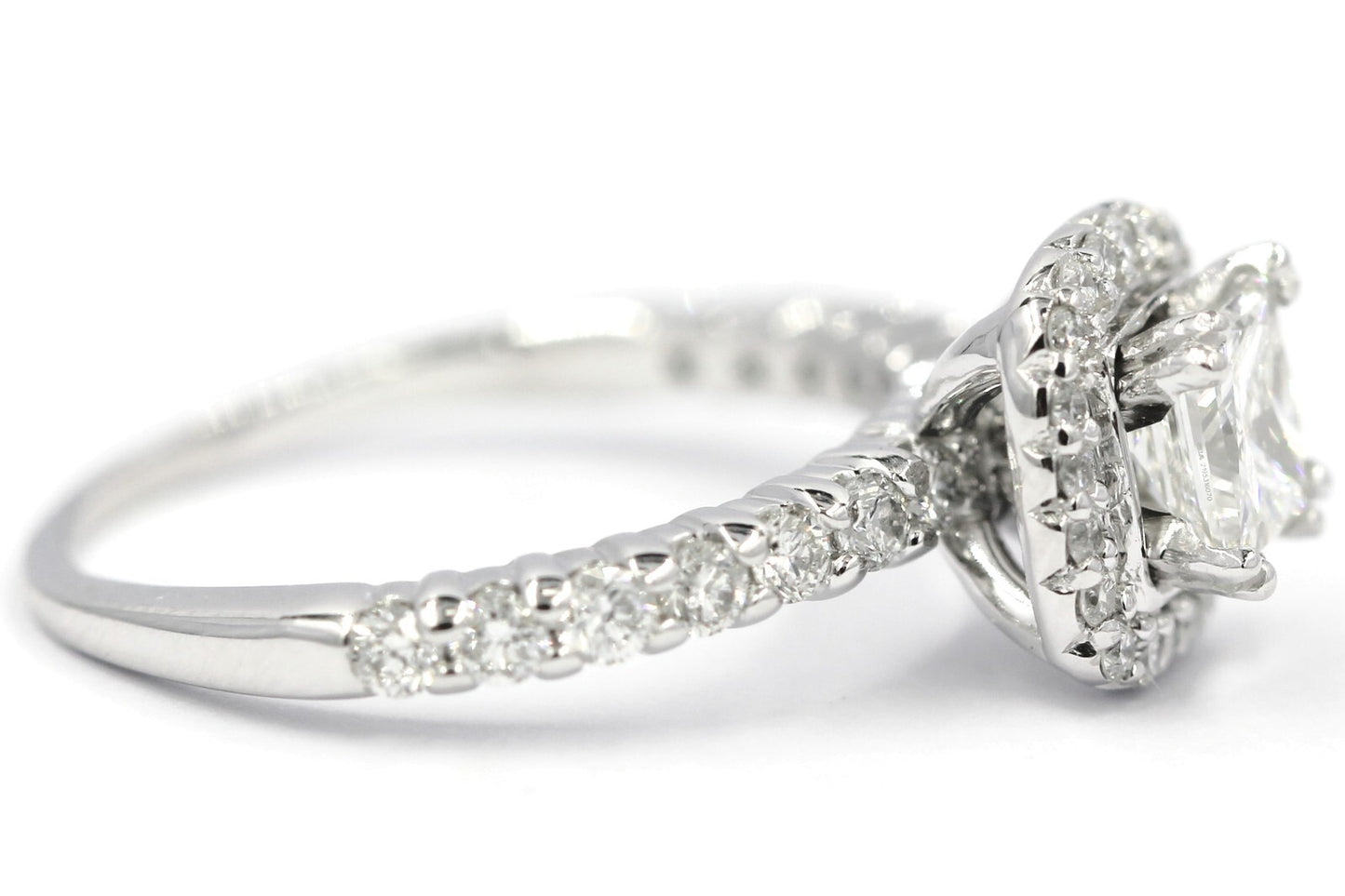 0.70ct Square Modified Brilliant Diamond Engagement Ring — GIA Certified, 14k White Gold