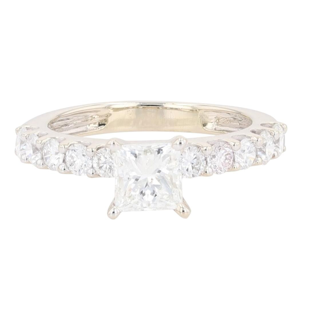1.7ct Princess Cut Diamond Wedding Set — GIA Certified, 14k White Gold