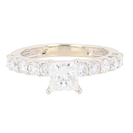 1.7ct Princess Cut Diamond Wedding Set — GIA Certified, 14k White Gold