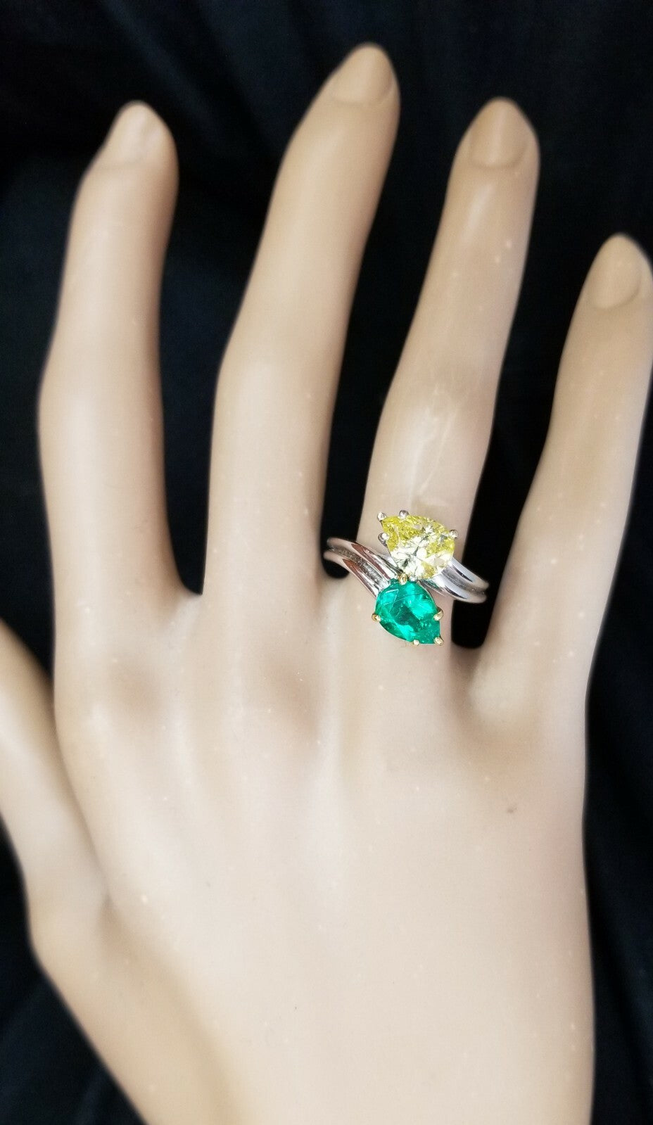 1.44ct Pear Brilliant Fancy Vivid Yellow Diamond Ring — GIA Certified, Platinum
